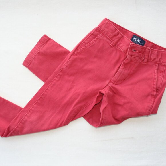 ๐BOYS 5s RED DRESS PANTS SLIM WAIST ADJUSTABLE COMFY CLASSIC FIT JEANS KIDS - Picture 1 of 15